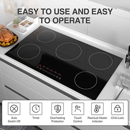  VBGK Induction Cooktop, Electric Stove Burner,Built-in And Countertop Electric Stove Top, LED Touch Screen,9 Heating Level, Timer & Kid Safety Lock, Touch Control