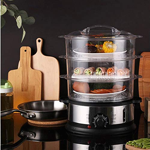  WAZTT Home Electric Food Steamer Multifunctional Steamer Pot Automatic Power-Of 3-Layer Large Capacity Seafood Steamer Cooker