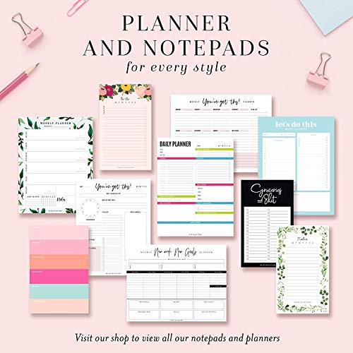  Daily Planner, Get Stuff Done, Organizer, Scheduler, Productivity Tracker For Organizing Appointments, Goals,Tasks,Notes And To-Do Lists, 8.5"x11" Undated Tear-Off Sheets (50 Sheets)