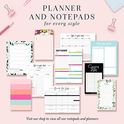  Daily Planner, Get Stuff Done, Organizer, Scheduler, Productivity Tracker For Organizing Appointments, Goals,Tasks,Notes And To-Do Lists, 8.5"x11" Undated Tear-Off Sheets (50 Sheets)
