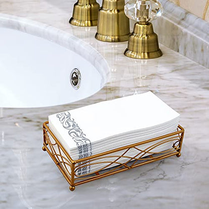  200 PACK Guest Towels Disposable Bathroom, Soft And Linen-Like Disposable Hand Towels, Decorative Bathroom Napkins For Party,Dinners, Wedding, Silver