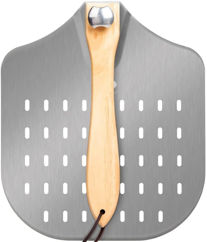  Reenerhome Pizza Peel- Paddle - Spatula - Metal- Premium Stainless Steel Pizza Peel 12 Inch- Aluminum Free Large Wood Folding Pizza Peel Long Handle For Pizza Stones Grill And Outdoor Pizza Oven
