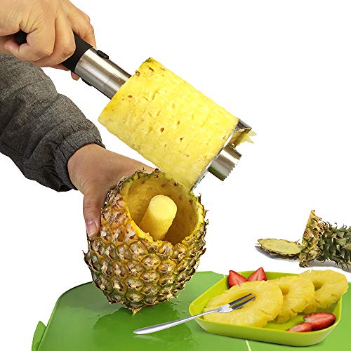  Pineapple Slicer Corer, [Upgraded] 304 Stainless Steel Pineapple Cutter Pineapple Corer Slicer Tool For Home And Kitchen