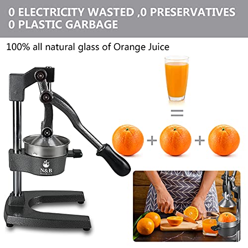  Ommercial Grade Manual Citrus Juicer Professional Citrus Press Orange Squeezer Heavy Duty Manual Orange Juicer Metal Lemon Squeezer Premium Quality 2021 Upgrade,Gray