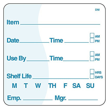  Issolvable Item/Date/Use-by Shelf-Life Label, 2" X 2" (Roll Of 250)