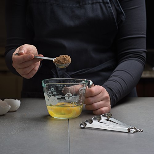  Stainless Steel Measuring Spoon Set With D-Ring Holder, For Dry And Liquid Ingredients (9 Piece Set)