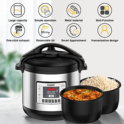  Nutri-Pot Digital Pressure Cooker 8-quart With Stainless Steel Inner Pot & Sure-Lock Technology