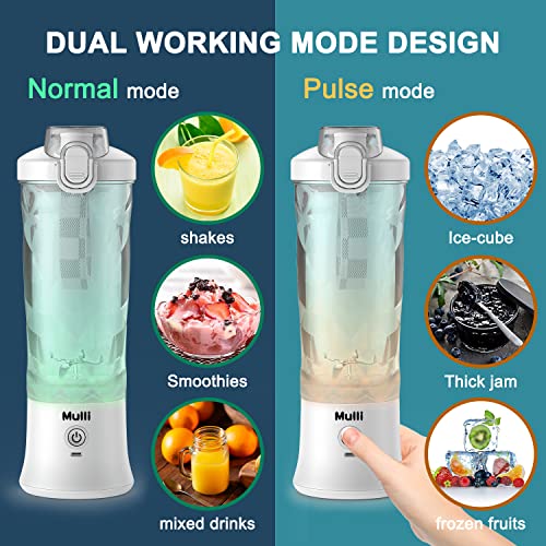  Portable Blender,Personal Blender For Shakes And Smoothies,Rechargeable Mini Mixer, 20 Oz With Travel Lid For Home/Kitchen/Gym