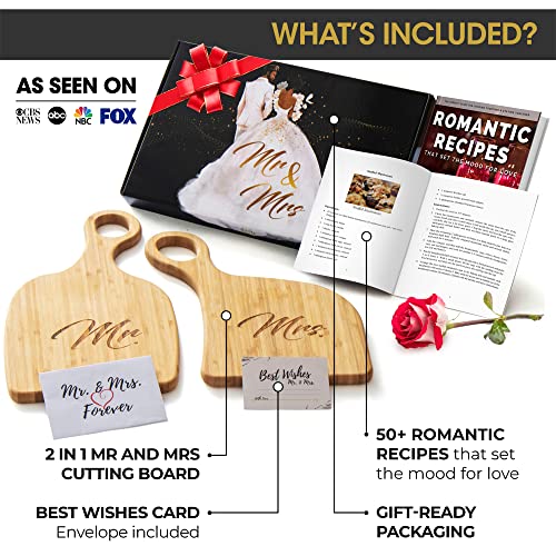  Mr & Mrs Cutting Board & Cheese Board- Wedding Gifts For Couples Unique 2023, Mr And Mrs Gifts, Couples Gifts For Him And Her, Bridal Shower Gifts For Bride, Cool Engagement Gifts, Anniversary