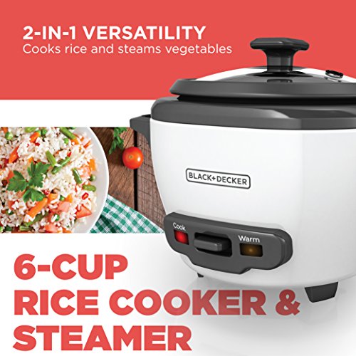 Black & Decker Lack+Decker HC150B 1.5-Cup One-Touch Electric Food Chopper, Capacity & Rice Cooker, 6-cup, White