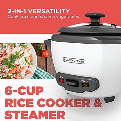 Black & Decker Lack+Decker HC150B 1.5-Cup One-Touch Electric Food Chopper, Capacity & Rice Cooker, 6-cup, White