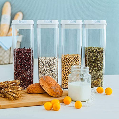  Umyton Airtight Food Storage Containers - 4Pcs - Pantry Organization And Storage- BPA-Free - Cereal Containers Storage Set - For Cereal, Corn Flakes, Pasta, Spaghetti, Sugar & Flour