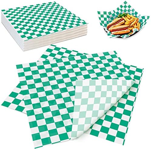  Deli Paper Sheets Sandwich Wrap Paper - 12x12" Food Wrapping Grease Resistant Checkered Liner Papers, Perfect For Restaurants, Barbecues, Picnics, Parties, Kids Meals, Outdoors - 250 Sheets