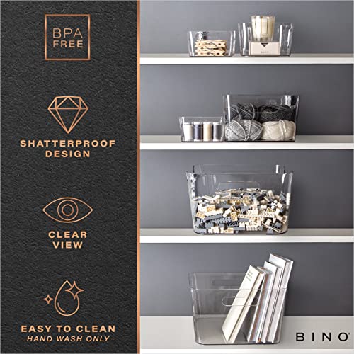  | Plastic Storage Bins, Large | The SOHO Collection | Multi-Use Organizer Bins | Built-in Handles | BPA-Free | Pantry Organization | Home Organization | Fridge Organizer | Freezer Organizer