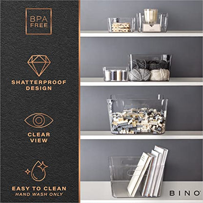  | Plastic Storage Bins, Large | The SOHO Collection | Multi-Use Organizer Bins | Built-in Handles | BPA-Free | Pantry Organization | Home Organization | Fridge Organizer | Freezer Organizer