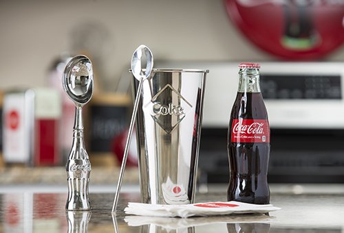  Craft Coca-Cola CC308 Ice Cream Scoop With Contour Bottle Handle And Chrome Plated Metal, Red