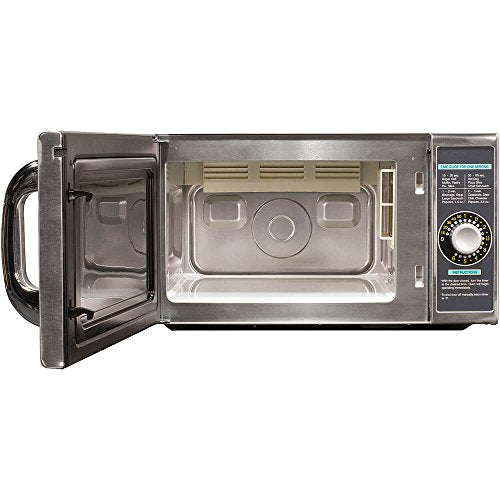 Sharp Harp R-21LCFS Medium-Duty Commercial Microwave Oven With Dial Timer, Stainless Steel, 1000-Watts, 120-Volts, One Size