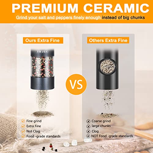  Automatic USB Electric Salt And Pepper Grinder Set, Rechargeable Salt And Pepper Shakers Light Up Large Capacity SKY Grey