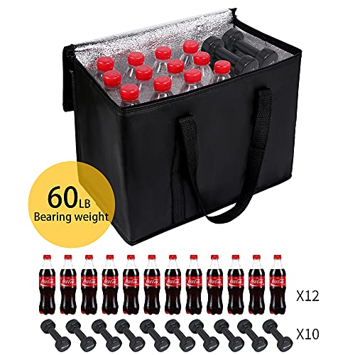  Insulated 3-Pack Car Trunk Organizer - Collapsible, Multi-Compartment Automotive SUV Car Organizer For Storage W/Adjustable Straps - Truck & Car Accessories For Women And Men - Black