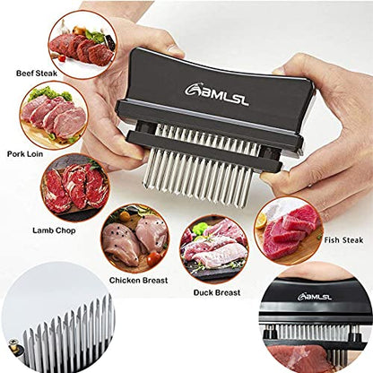  Meat Tenderizer, Detachable 48-Blade Stainless Steel Steak Tenderizer Tool, Meat Tenderizer Machine That Is Easy To Use And Clean For Tenderizing Beef/Chicken/Pork, Dishwasher Safe