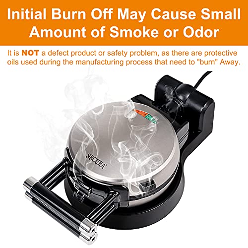 Upgrade Automatic 360 Rotating Non-Stick Belgian Waffle Maker W/Removable Plates, 17”*10“*6.05”