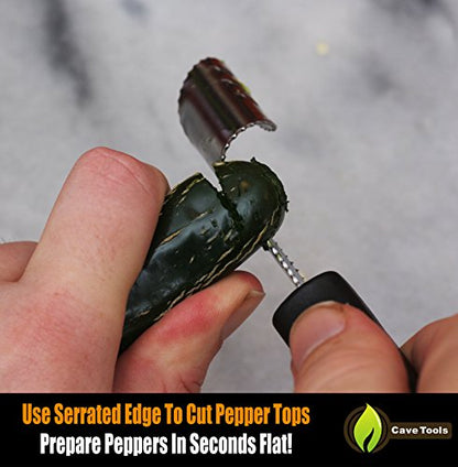  Jalapeno Pepper Corer And Deseeder To Peel Or Slice Off Bell, Banana, Or Chili Pepper Tops/Stems For Roasting Poppers On Grill, Smoker, Or Oven - Kitchen And BBQ Accessories