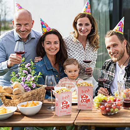  Riosy 200 Pieces Popcorn Boxes Red And White Popcorn Containers Bulk Close Top Paper Popcorn Box Party Favor For Movie Parties And Theater Night, 6 X 4 X 2 Inch