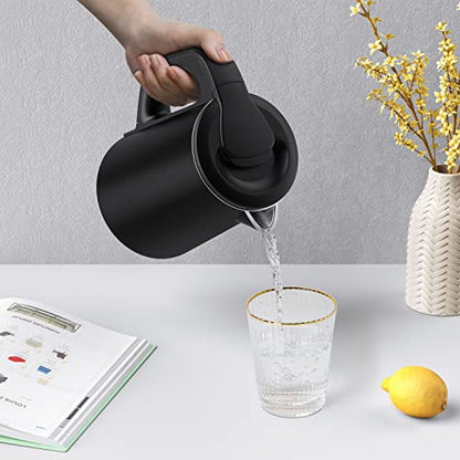  Small Electric Kettle, Portable Kettle With 304 Stainless Steel Travel Kettle 27oz/0.8L Electric Tea Kettle For Business Trip, Small Electric Kettle With Auto Shut-Off (black)