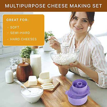  Group Hard Cheese Mold With Follower 1KG Camembert Cheese Mold - Cheese Making Machine Cheese Press Mold Strainer - Large Dutch Kadova Cheese Mold Swiss Hacer Queso
