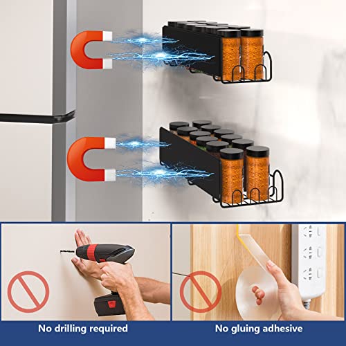  YGMMGY Magnetic Spice Rack Organizer, Spice Organizer Magnetic Shelf, Magnetic Spice Rack For Refrigerator