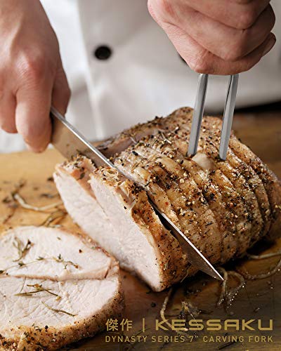  7-Inch Carving Meat Fork - Dynasty Series - Stainless Steel, G10 Full Tang Handle