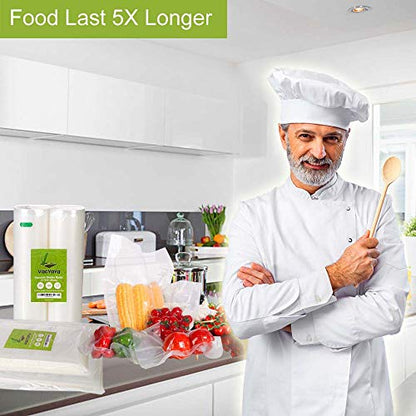  4mil 200 Quart Size 8 X 12 Inch Vacuum Sealer Freezer Storage Machine Bags For Food,Vac Seal A Meal Bags With BPA Free And Commercial Grade Sous Vide Vac Seal Safe PreCut Bag