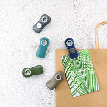  All Purpose Magnetic Clips - Chip Clips, Bag Clips, Food Clips, Refrigerator Magnets Clips For Bread Bags, Snack Bags And Food Bags (Pack Of 10, Deep Colors)