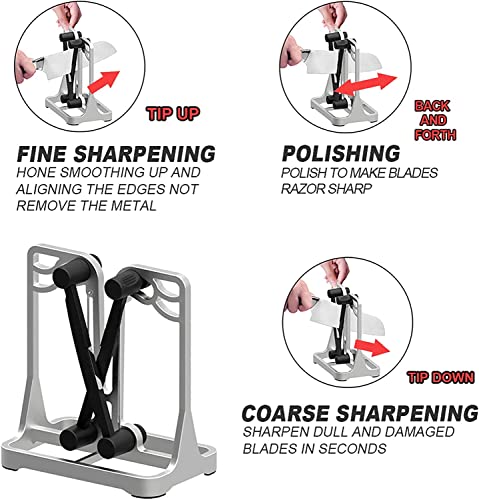  Kitchen Knife Sharpener,Edge Works Knife Sharpeners For Kitchen Knives,Knife Sharpeners For Military Aluminum, Hone, Sharpens, Beveled, Polishes Dull, Serrated, Standard Blades & Chef's Knives