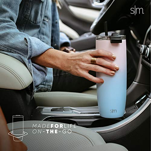  Travel Coffee Mug Tumbler With Flip Lid | Reusable Insulated Stainless Steel Cold Brew Iced Coffee Cup Thermos | Gifts For Women Men Him Her | Voyager Collection | 16oz | Almond Birch