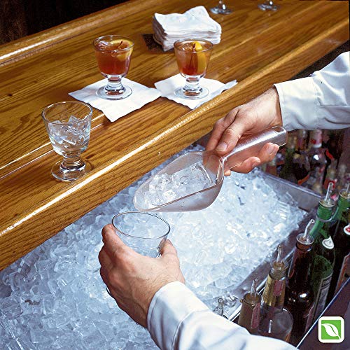 Rubbermaid Commercial Products Plastic Utility Ice Scooper, 6-ounce, Clear, Dishwasher Safe Kitchen Scoop For Weddings/Bar/Ice Bucket/Kitchen/Popcorn