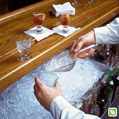 Rubbermaid Commercial Products Plastic Utility Ice Scooper, 6-ounce, Clear, Dishwasher Safe Kitchen Scoop For Weddings/Bar/Ice Bucket/Kitchen/Popcorn
