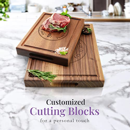  Personalized Wood Engraved Cutting Board Straga (Round Stamp Design No.001)