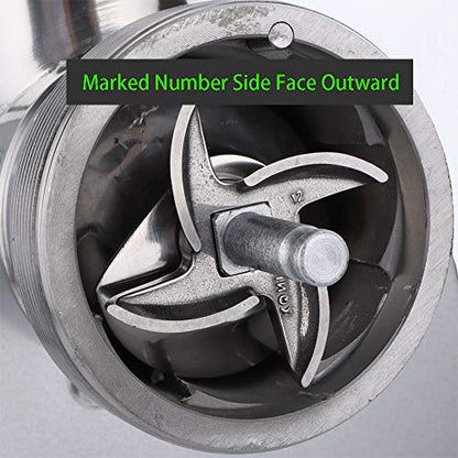  2 Pack #12 Meat Grinder Blade Stainless Steel Knife Cutter Replacement For Grinders, Please Check The Size And Shape