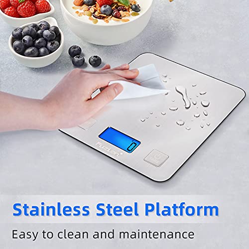  Digital Kitchen Scale, 5000g/11lb X 0.1oz Food Scales Digital Weight Grams And Oz For Weight Loss, Cooking And Baking, 5 Units With Tare Function, Easy Clean Stainless Steel(Battery Included)