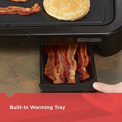 Black & Decker Family-Sized Electric Griddle With Warming Tray & Drip Tray, GD2051B