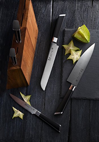  Y2 Series Knife Set, 6-Piece German Steel Block, Silver