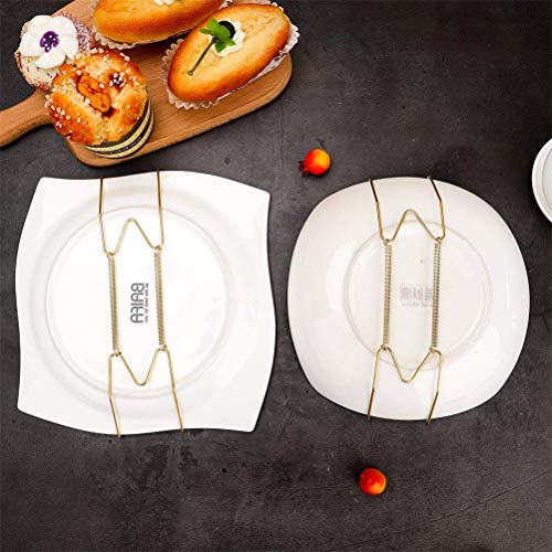  10 PCS Wire Plate Hangers, 8 Inch Plate Holders For The Wall And 15 Pack Wall Plate Hooks, Invisible Dish Display Plate Hangers, Stainless Steel Plate Hangers Gold 7.5" To 8.8" Plates