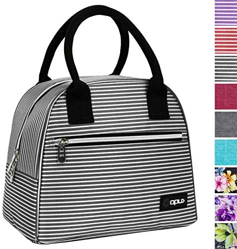  PUX Insulated Lunch Box Women, Lunch Bag Tote Girls Kids Teen Adult, Cute Soft Lunch Cooler Container Work School, Reusable Thermal Food Meal Prep Organizer Lunch Pail Travel Beach, Floral Purple