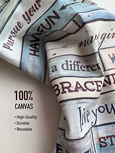  Hglian Inspirational Grocery Bag Storage Dispenser Today Is A New Day Quotes Plastic Bag Holder Organizer Container For Shopping Trash Bags -Teal Motivational Kitchen Décor Canvas Art 23x9