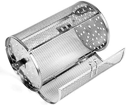  Stainless Steel Rotisserie Grill, 360 Degree Rotatable Heating Oven Cages Oven Racks Oven Basket, Oven Roaster Drum For Peanut Dried Nut Coffee Beans BBQ