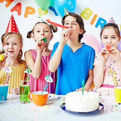  Ainbow Birthday Party Supplies Drinking Plastic Straws 24 For Kids Girls Boys Rainbow Cloud Party Favors Decorations With 2 Cleaning Brushes - Set Of 26 (8 Styles)