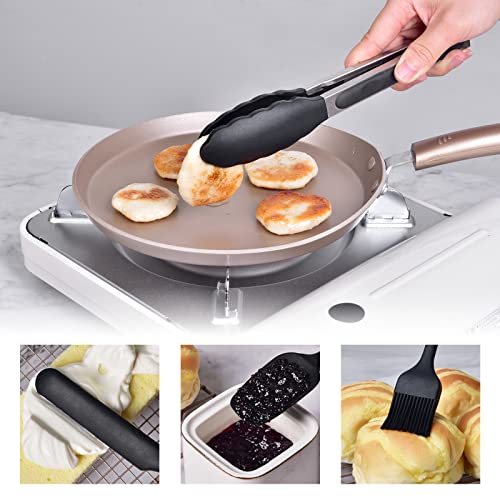  Ilicone Spatula Set Of 7 One Piece Seamless Design, Rubber Spatulas Silicone Heat Resistant Non Stick Cookware, Silicon Spatula All Silicone Kitchen Utensils 7 PCS Black
