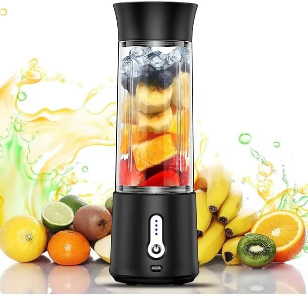 GENERIC Smart Portable Blender - 17Oz Personal Blender For Smoothies And Shakes| 4000mAh Rechargeable USB Blender With 6 Blades| Blender For Sports ,Travel,Gym ,Fruit Juice Mixer, Home, Office, And Outdoors (Pink)