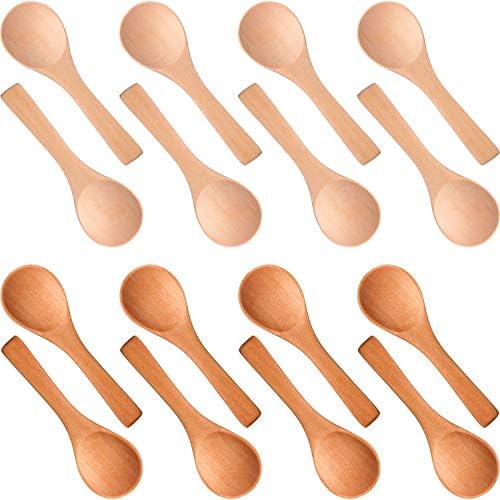  50 Pieces Small Wooden Spoons, 3.5'' L, Mini Nature Spoons Wood Honey Teaspoon Cooking Condiments Spoons For Kitchen Seasoning Jar Coffee Tea Sugar